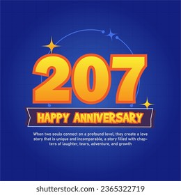 Blue and orange premium vector Anniversary background