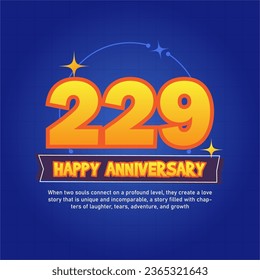 Blue and orange premium vector Anniversay background