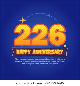 Blue and orange premium vector Anniversay background