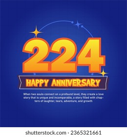 Blue and orange premium vector Anniversay background