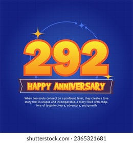 Blue and orange premium vector Anniversay background