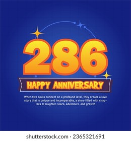 Blue and orange premium vector Anniversay background