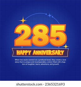 Blue and orange premium vector Anniversay background