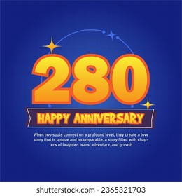 Blue and orange premium vector Anniversay background