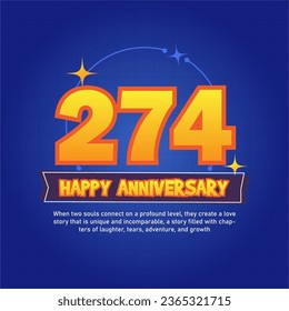 Blue and orange premium vector Anniversay background