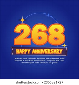 Blue and orange premium vector Anniversay background