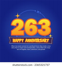 Blue and orange premium vector Anniversay background