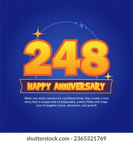 Blue and orange premium vector Anniversay background