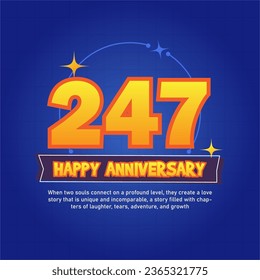 Blue and orange premium vector Anniversay background