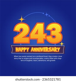 Blue and orange premium vector Anniversay background