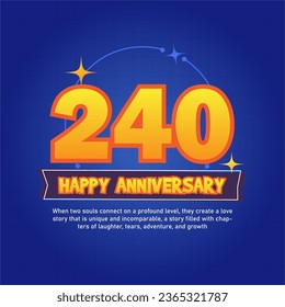 Blue and orange premium vector Anniversay background