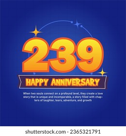 Blue and orange premium vector Anniversay background