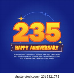 Blue and orange premium vector Anniversay background