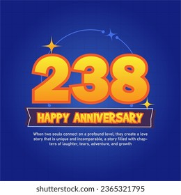 Blue and orange premium vector Anniversay background