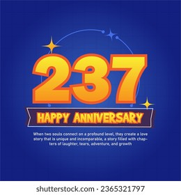 Blue and orange premium vector Anniversay background