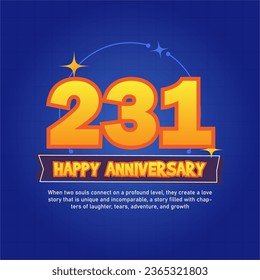 Blue and orange premium vector Anniversay background