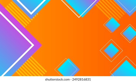 Vector de arte abstracto de fondo azul naranja y violeta púrpura con Formas