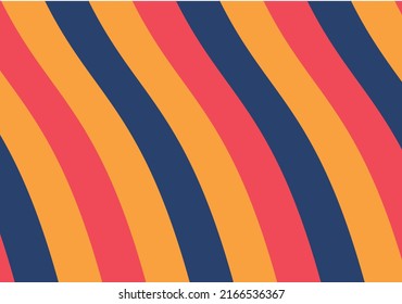 Blue, orange and red curved diagonal bars background.