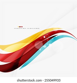 Blue, orange, red swirl wave lines. Light design for art project