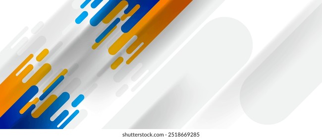 blue and orange rounded shapes abstract background. great for corporate design