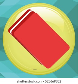 Blue Orange Rubber Eraser Realistic Vector.