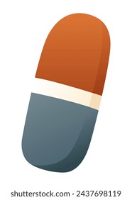 Blue and orange rubber pencil eraser. Vector icon