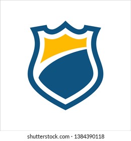 blue and orange shield vector icon