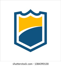 blue and orange shield vector icon