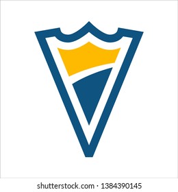 blue and orange shield vector icon