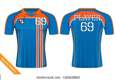 blue and orange soccer jersey