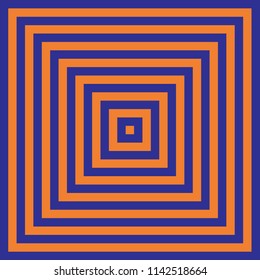 Blue and orange square illusion