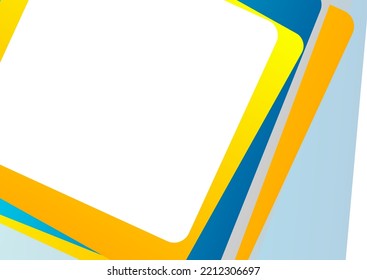 Blue orange squares abstract minimal geometric background. Vector design