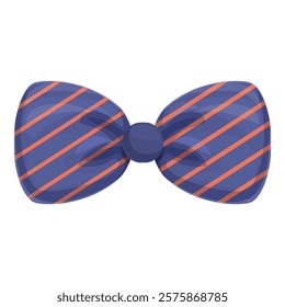 Blue and orange striped bow tie, a stylish accessory for formal occasions