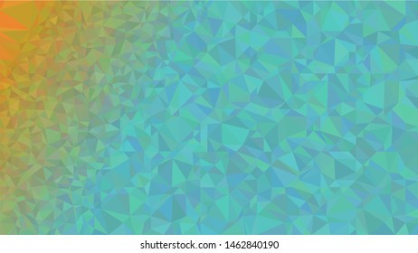 Blue and Orange (Sun and sky) modern gradient triangle background texture made out of triangles of  different sizes in vector art, to be used as background/texture for sites/posters (Low Poly texture)