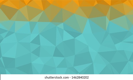 Blue and Orange (Sun and sky) modern gradient triangle background texture made out of triangles of  different sizes in vector art, to be used as background/texture for sites/posters (Low Poly texture)