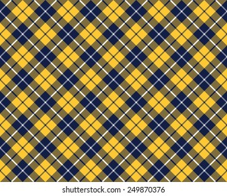 blue orange tartan fabric texture diagonal pattern seamless vector illustration