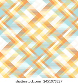 Blue Orange Tartan Pattern Seamless. Sweet Checker Pattern for Shirt Printing, clothes, Dresses, Tablecloths, Blankets, Bedding, Paper, quilt, fabric and Other Textile Products.