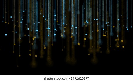 Blue orange tech connection lines abstract futuristic background. Grunge vector design