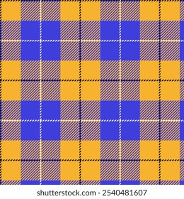 Tom laranja azul reproduzido vetor padrão sem costura. Plano de fundo gráfico tartan design de moda uso para impressão, textura, pano, tecido, flanela.	
