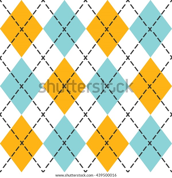 Blue Orange Trendy Argyle Seamless Pattern Stock Vector (Royalty Free ...