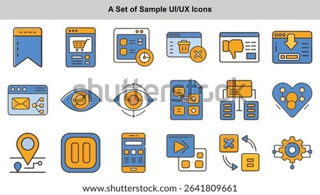 Blue Orange U I U X Icon Set Web Design Elements icons