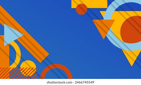 Blue and orange vector abstract gradient shapes abstract background