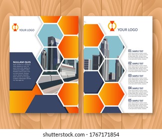 Blue Orange vector template design for business brochure, flyer, poster, booklet, presentation, annual report, magazine cover, team educational training.Business vector illustration. 