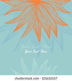 Blue and orange vintage flower elements