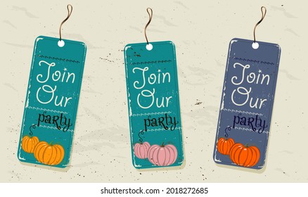 Blue and orange vintage halloween tags. See more in my Halloween collection.