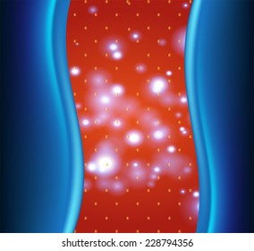 Blue orange wave background 