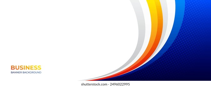 blue orange wave background for corporate banner, business poster, journal cover, etc.