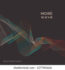 Blue and orange moiré wave on black background