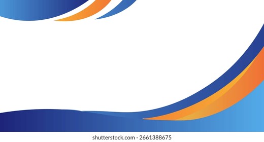 fundo de formas onduladas azul e laranja. ótimo para banner, cartaz, apresentação, folheto, projeto de design de layout.