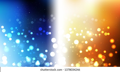 Blue Orange and White Lights Background